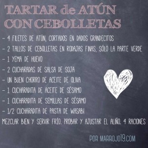 Tartar de atún con cebolletas 