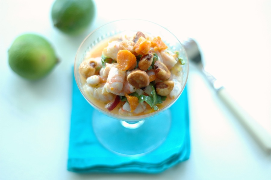 Ceviche de gambas con boniato. www.marrojo.sidechain.es Ceviche de gambas con boniato. www.marrojo.sidechain.es