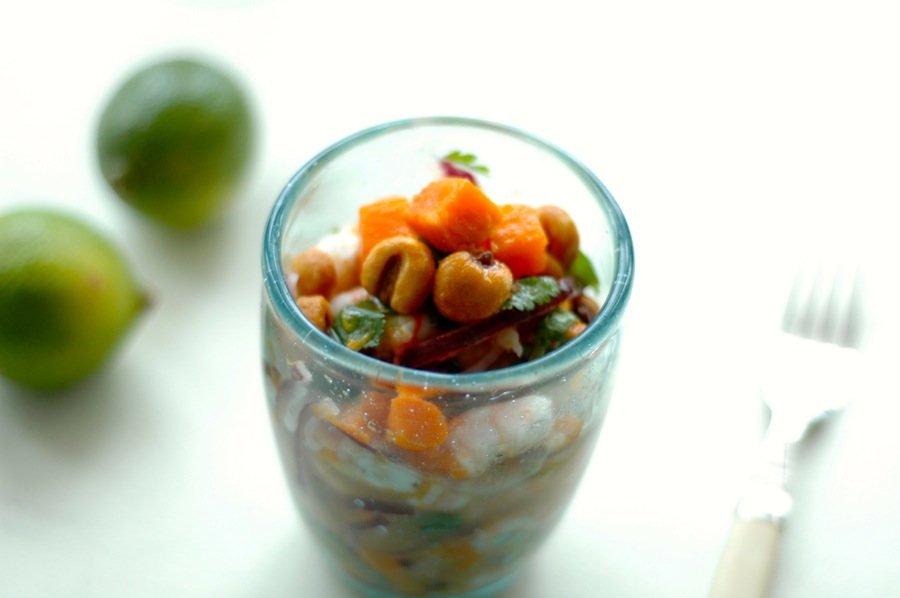 Ceviche de gambas con boniato. www.marrojo.sidechain.es Ceviche de gambas con boniato. www.marrojo.sidechain.es