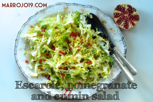Escarole, pomegranate and cumin salad 