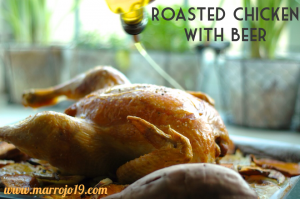 Roast chicken with beer 