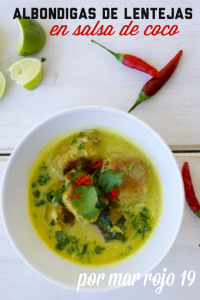 Albóndigas de lentejas en salsa de coco 